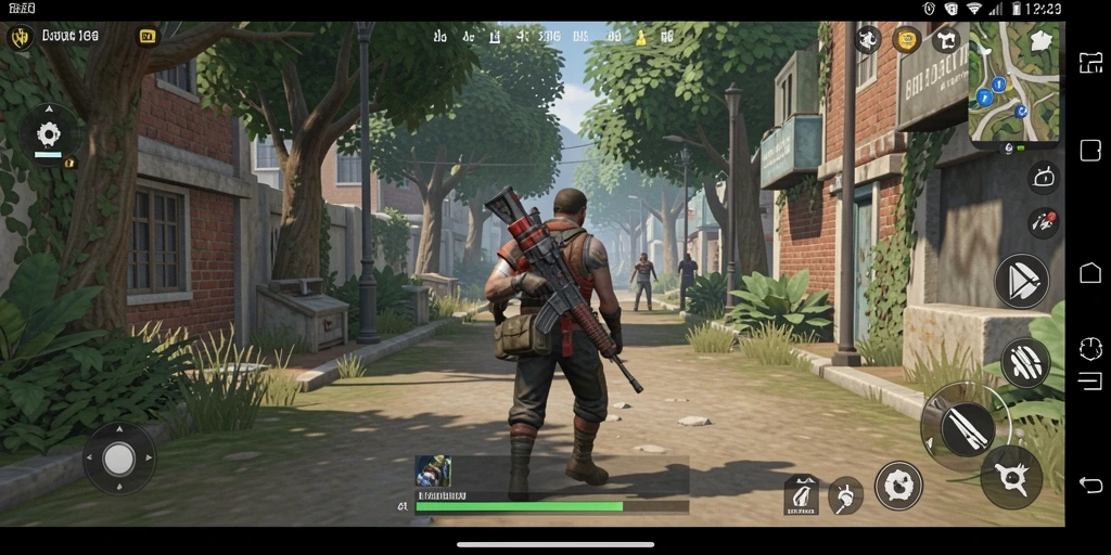 Screenshot aplikasi RAYA22 menampilkan karakter utama dalam aksi.